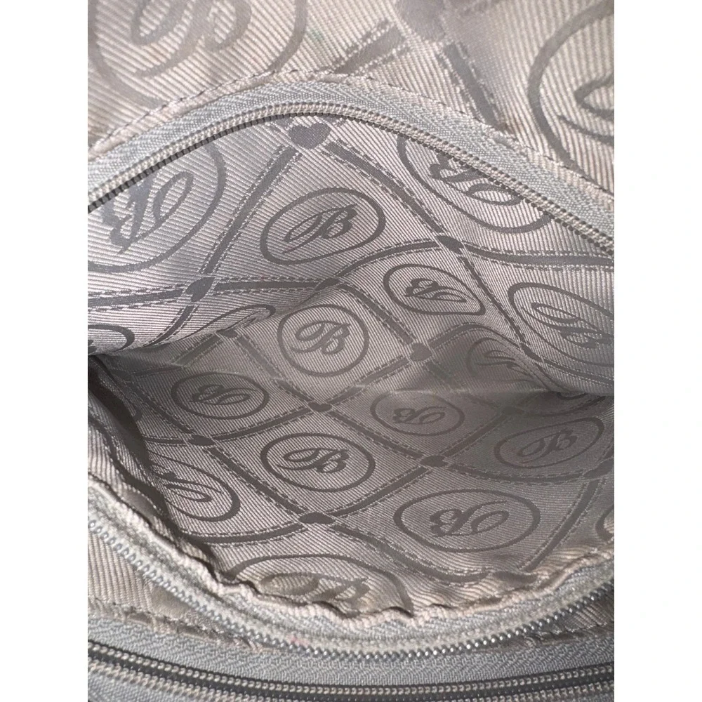 Brighton Metallic Pewter Perforated Leather Tote Crossbody Bag F356325‎